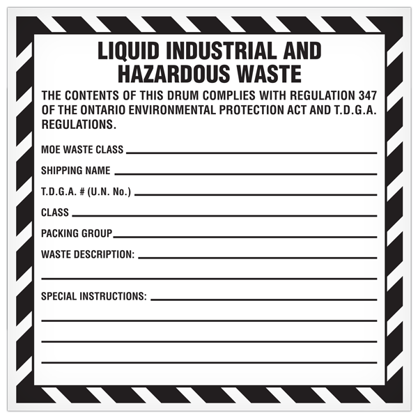 Hazardous Material and Waste Label (6 in x 6 in) 500 /roll