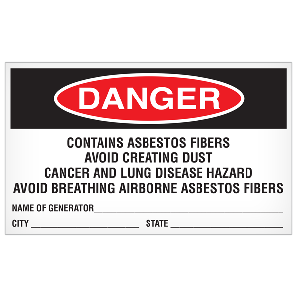 Hazardous Material Abatment Waste Label (5 in x 3 in) 500 /roll