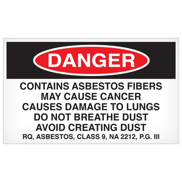 Hazardous Material Abatment Waste Label (5 in x 3 in) 500 /roll