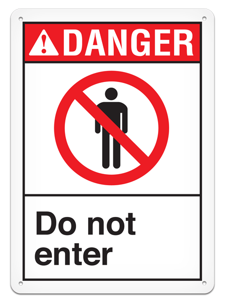 DANGER DO NOT ENTER PrimeGuard® ANSI style Safety Sign (10in x 14in)