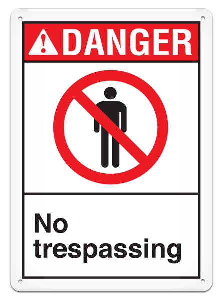 DANGER NO TRESPASSING PrimeGuard® ANSI style Safety Sign (10in x 14in)
