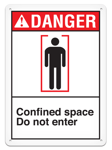 DANGER CONFINED SPACE DO NOT ENTER PrimeGuard® ANSI style Safety Sign (10in x 14in)