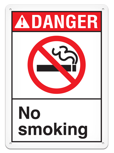 DANGER NO SMOKING PrimeGuard® ANSI style Safety Sign (10in x 14in)