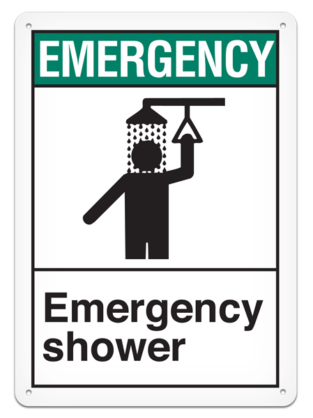 EMERGENCY SHOWER PrimeGuard® ANSI style Safety Sign (10in x 14in)