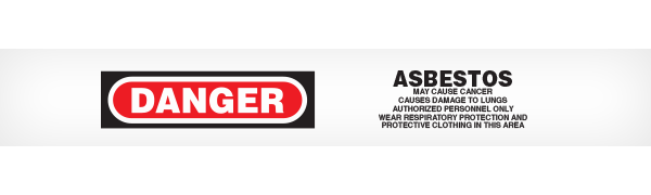 BT10208 Red/Black/White DANGER ASBESTOS MAY CAUSE CANCER CAUSES DAMAGE TO LUNGS AUTHORIZED PERSONNEL ONLY WEAR RESPIRATORY PROTECTION AND PROTECTIVE CLOTHING IN THIS AREA Barricade Message Safety Tape (3 in x 1,000 ft) 12 /case - Price per Roll