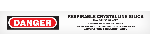 BT10209 Red/Black/White DANGER RESPIRABLE CRYSTALLINE SILICA MAY CAUSE CANCER CAUSES DAMAGE TO LUNGS WEAR RESPIRATORY PROTECTION IN THIS AREA AUTHORIZED PERSONNEL ONLY Barricade Message Safety Tape (3 in x 1,000 ft) 12 /case - Price per Roll