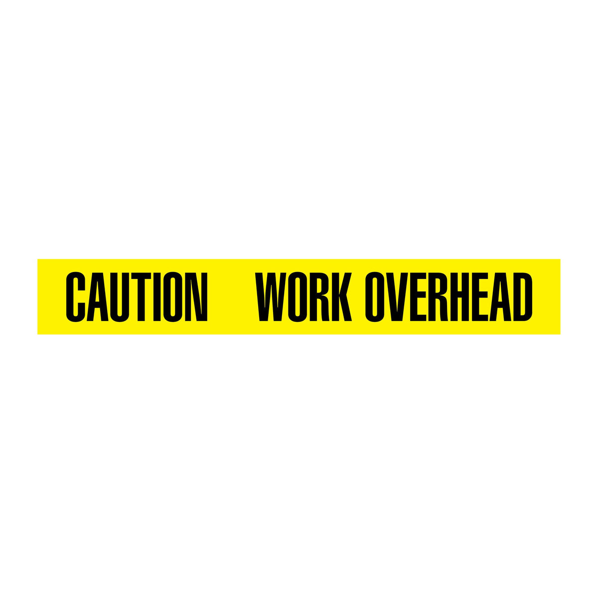 BT1055 Yellow/Black CAUTION WORK OVERHEAD Barricade Message Safety Tape (3 in x 1,000 ft) 12 /case - Price per Roll