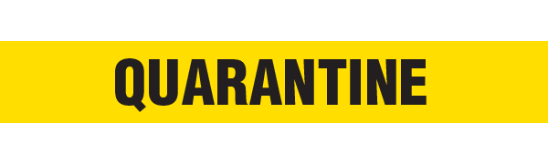 BT1010 Yellow/Black QUARANTINE Barricade Message Safety Tape (3 in x 1,000 ft) 12 /case - Price per Roll