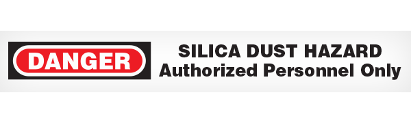 BT10212 Red/Black/White DANGER SILICA DUST HAZARD AUTHORIZED PERSONNEL ONLY Barricade Message Safety Tape (3 in x 1,000 ft) 12 /case - Price per Roll