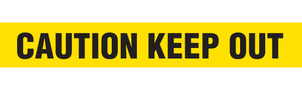 BT1026 Yellow/Black CAUTION KEEP OUT Barricade Message Safety Tape (3 in x 1,000 ft) 12 /case - Price per Roll