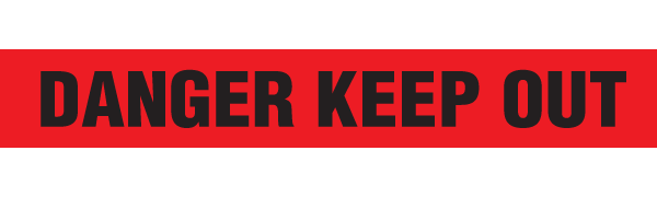 BT1042 Red/Black DANGER KEEP OUT Barricade Message Safety Tape (3 in x 1,000 ft) 12 /case - Price per Roll