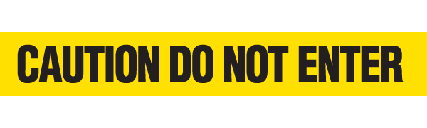 Yellow/Black CAUTION DO NOT ENTER Barricade Message Safety Tape (3 in x 1,000 ft) 12 /case - Price per Roll