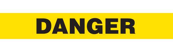 Yellow/Black DANGER Barricade Message Safety Tape (3 in x 1,000 ft) 12 /case - Price per Roll