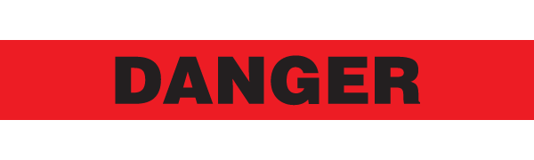 Red/Black DANGER Barricade Message Safety Tape (3 in x 1,000 ft) 12 /case - Price per Roll