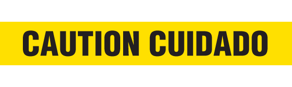 Yellow/Black CAUTION/CUIDADO Barricade Message Safety Tape (3 in x 1,000 ft) 12 /case - Price per Roll