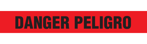 Red/Black DANGER PELIGRO Barricade Message Safety Tape (3 in x 1,000 ft) 12 /case - Price per Roll