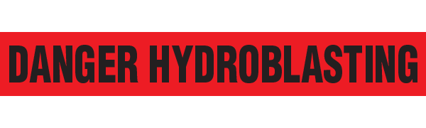 BT1070 Red/Black DANGER HYDROBLASTING Barricade Message Safety Tape (3 in x 1,000 ft) 12 /case - Price per Roll