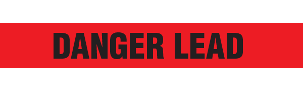 BT1084 Red/Black DANGER LEAD Barricade Message Safety Tape (3 in x 1,000 ft) 12 /case - Price per Roll