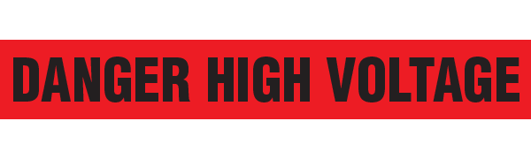 BT1087 Red/Black DANGER HIGH VOLTAGE Barricade Message Safety Tape (3 in x 1,000 ft) 12 /case - Price per Roll