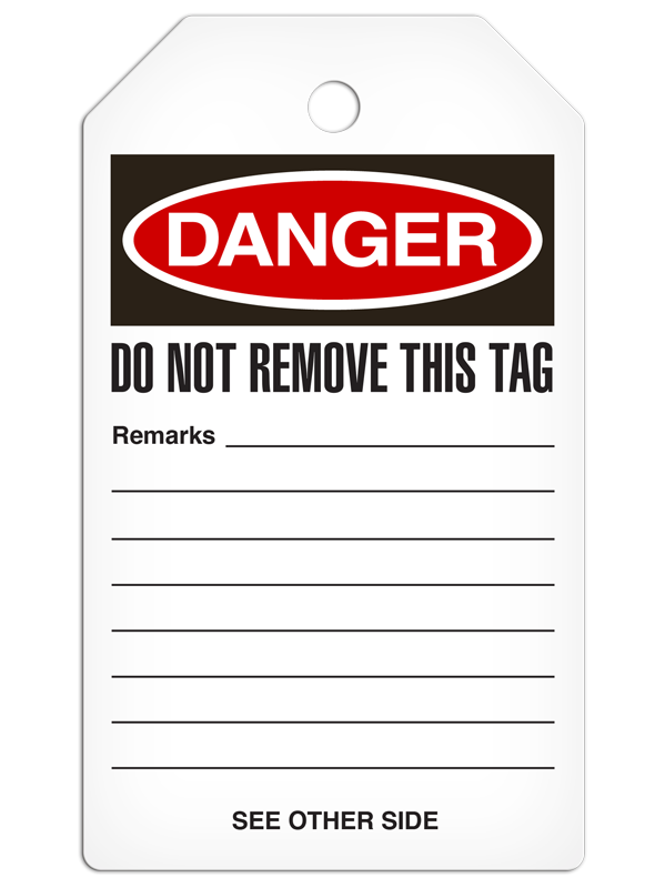 DANGER DO NOT USE DuraPly™ Safety Tag (25/pkg)