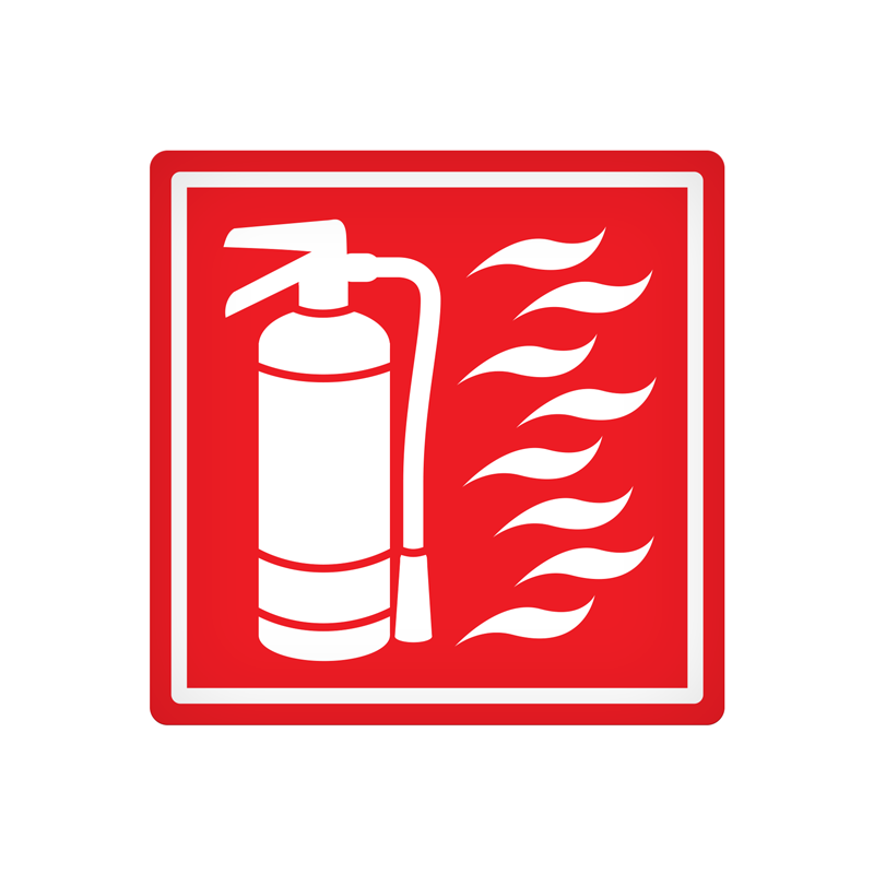 DEC100 Red/White Fire Extinguisher Pictogram Vehicle Safety & Emergency Equipment Adhesive Indoor/Outdoor Decals (4 in x 4 in) 25 /package