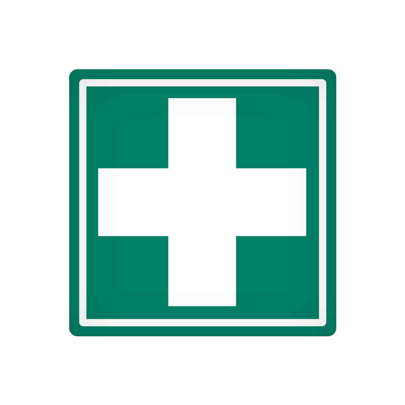 DEC101 Green/White Cross Vehicle Safety & Emergency Equipment Adhesive Indoor/Outdoor Decals (4 in x 4 in) 25 /package