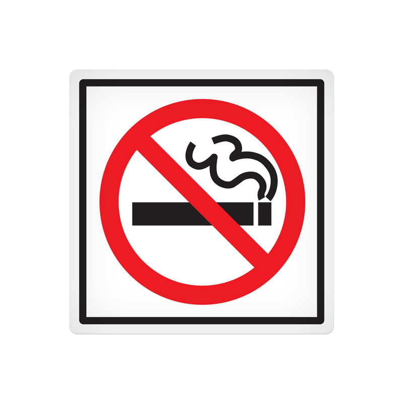 DEC102 Red/Black/White No Smoking Pictogram Vehicle Safety & Emergency Equipment Adhesive Indoor/Outdoor Decals (4 in x 4 in) 25 /package