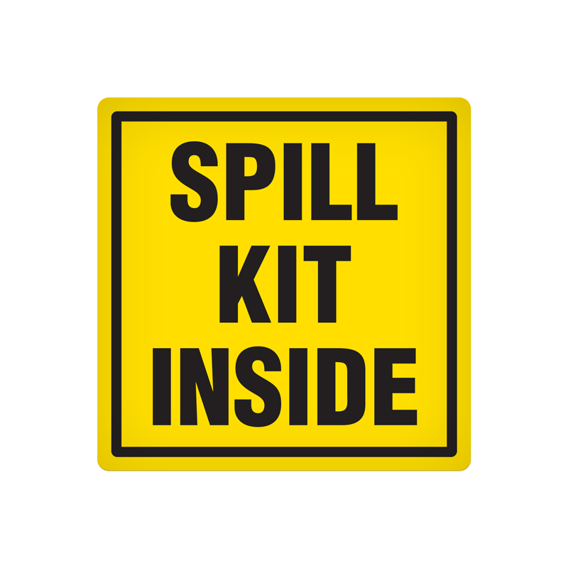 DEC106 Yellow/Black SPILL KIT INSIDE Vehicle Safety & Emergency Equipment Adhesive Indoor/Outdoor Decals (4 in x 4 in) 25 /package