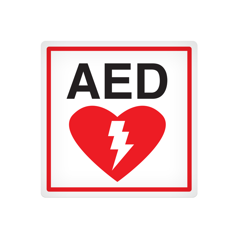 DEC107 Red/Black/White AED INSIDE Vehicle Safety & Emergency Equipment Adhesive Indoor/Outdoor Decals (4 in x 4 in) 25 /package