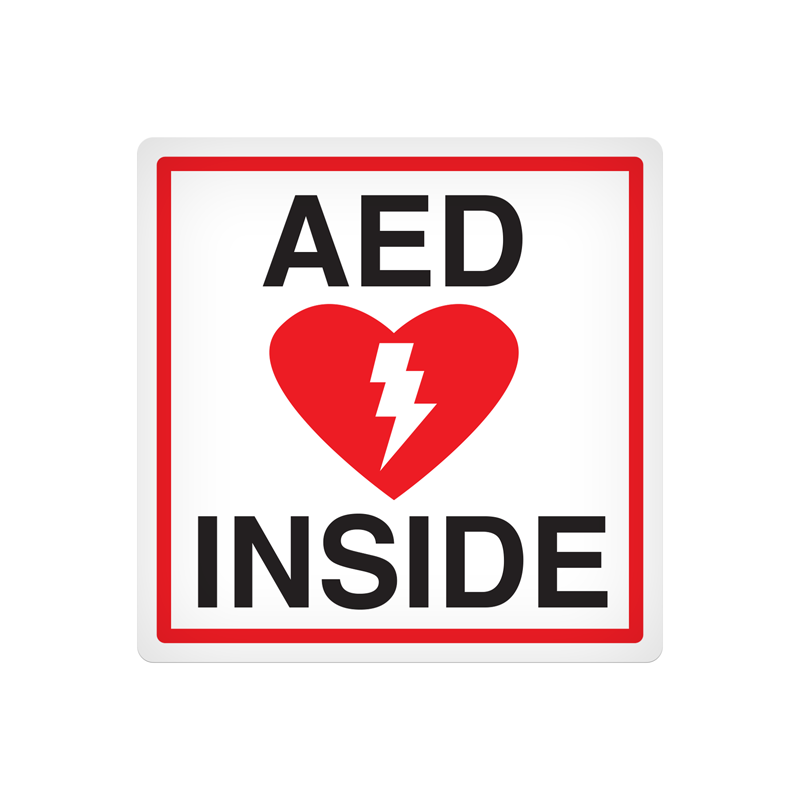DEC108 Red/Black/White AED Vehicle Safety & Emergency Equipment Adhesive Indoor/Outdoor Decals (4 in x 4 in) 25 /package