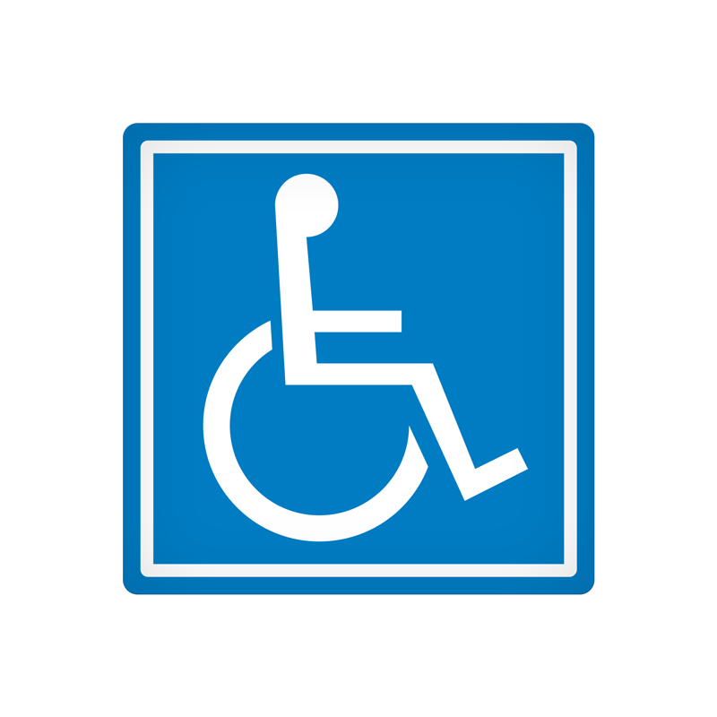DEC110 Blue/White Wheelchair symbol (International Symbol of Access) Vehicle Safety & Emergency Equipment Adhesive Indoor/Outdoor Decals (4 in x 4 in) 25 /package