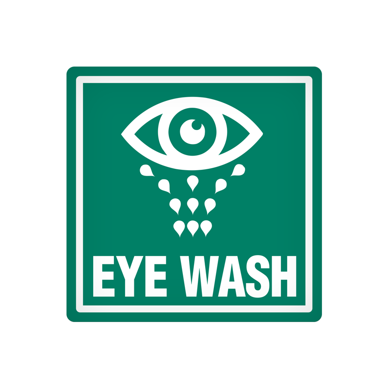 DEC112 Green/White EYE WASH Vehicle Safety & Emergency Equipment Adhesive Indoor/Outdoor Decals (4 in x 4 in) 25 /package