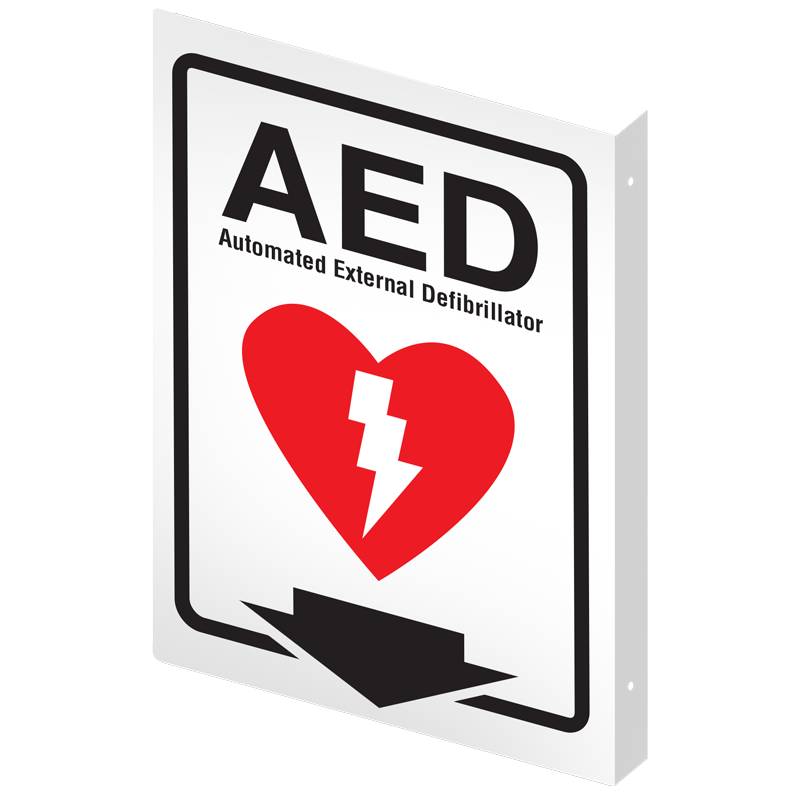 AED PrimeGuard® First Aid Equipmen Projected Safety Sign