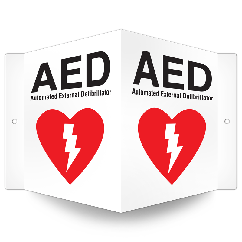 AED PrimeGuard® First Aid Equipmen Projected Safety Sign