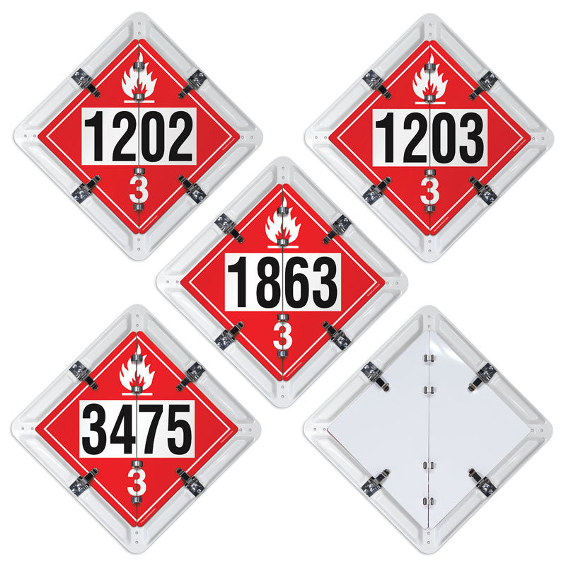 4 Page Fuel Ident-O-Flip™ Class 3 UN1202 Class 3 UN1203 Class 3 UN1863 Class 3 UN3475 Page Flip Placard System