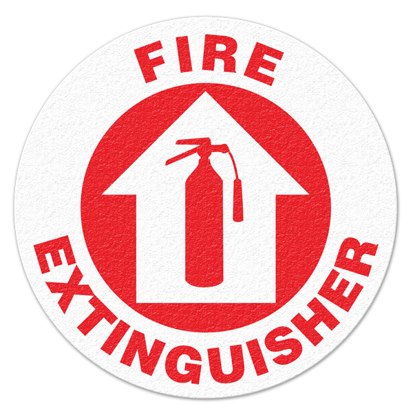 FS1011V FIRE EXTINGUISHER Textured Anti-Slip Grip Adhesive Floor Sign (17 in dia. circle)