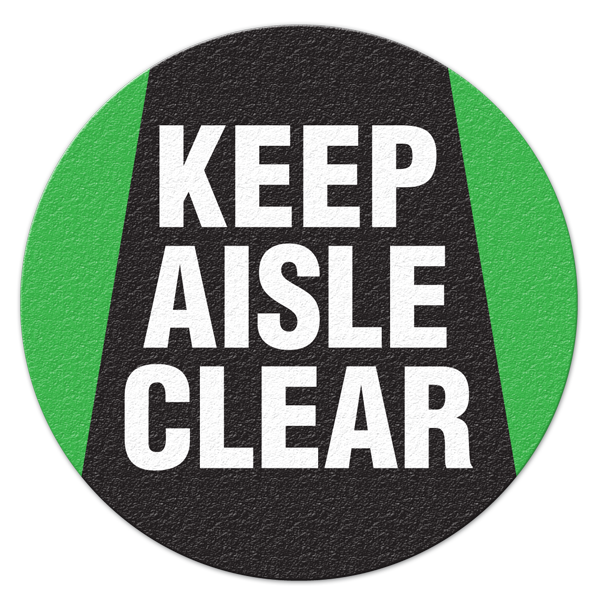 FS1016V KEEP AISLES CLEAR Textured Anti-Slip Grip Adhesive Floor Sign (17 in dia. circle)