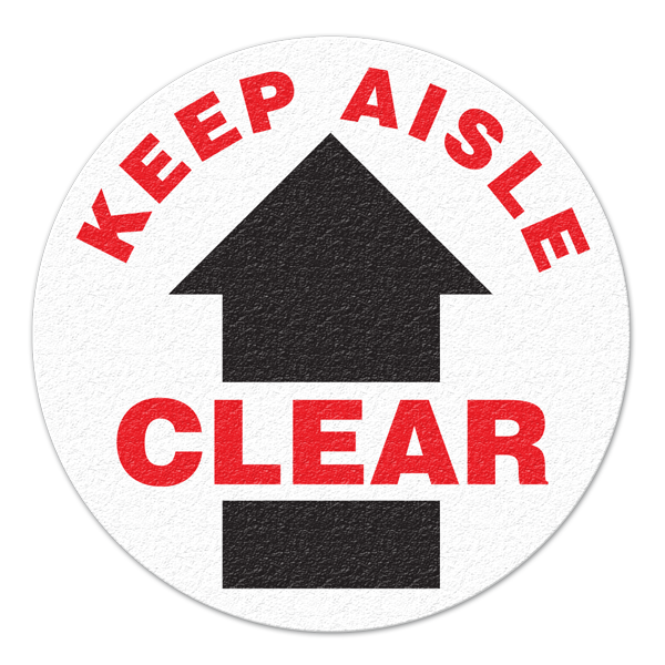 FS1017V KEEP AISLES CLEAR Textured Anti-Slip Grip Adhesive Floor Sign (17 in dia. circle)
