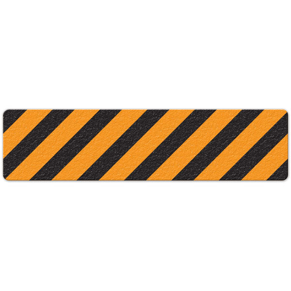 FS3029V Hazard Stripe Orange/Black Textured Anti-Slip Grip Adhesive Floor Sign (6 in x 24 in) 5 /pkg