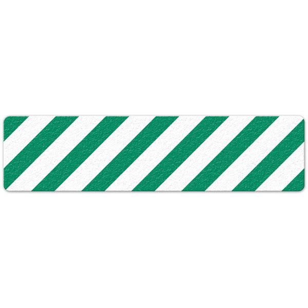 FS3033V Hazard Stripe Green/White Textured Anti-Slip Grip Adhesive Floor Sign (6 in x 24 in) 5 /pkg