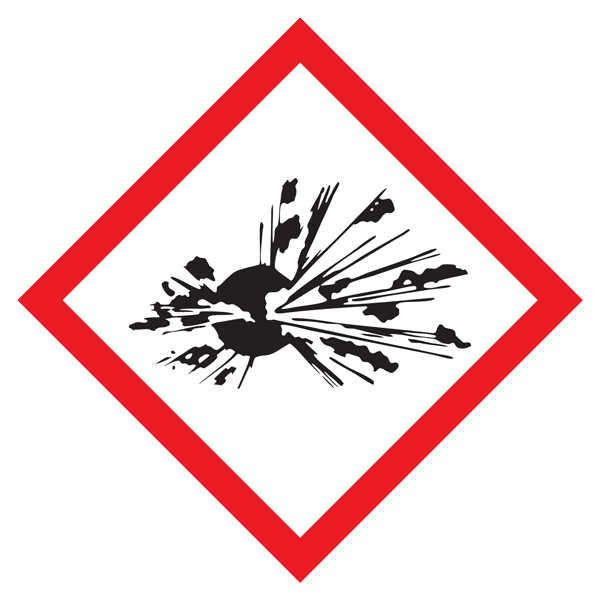 Small HAZMAT WHMIS GHS Hazard Class Pictogram symbol Adhesive Labels on a Pad