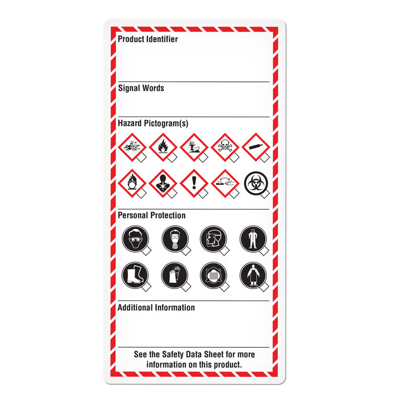 GHS1317 GHS Workplace Checklist Template Safety Marking Labels (3 in x 6 in) 24 /pkg