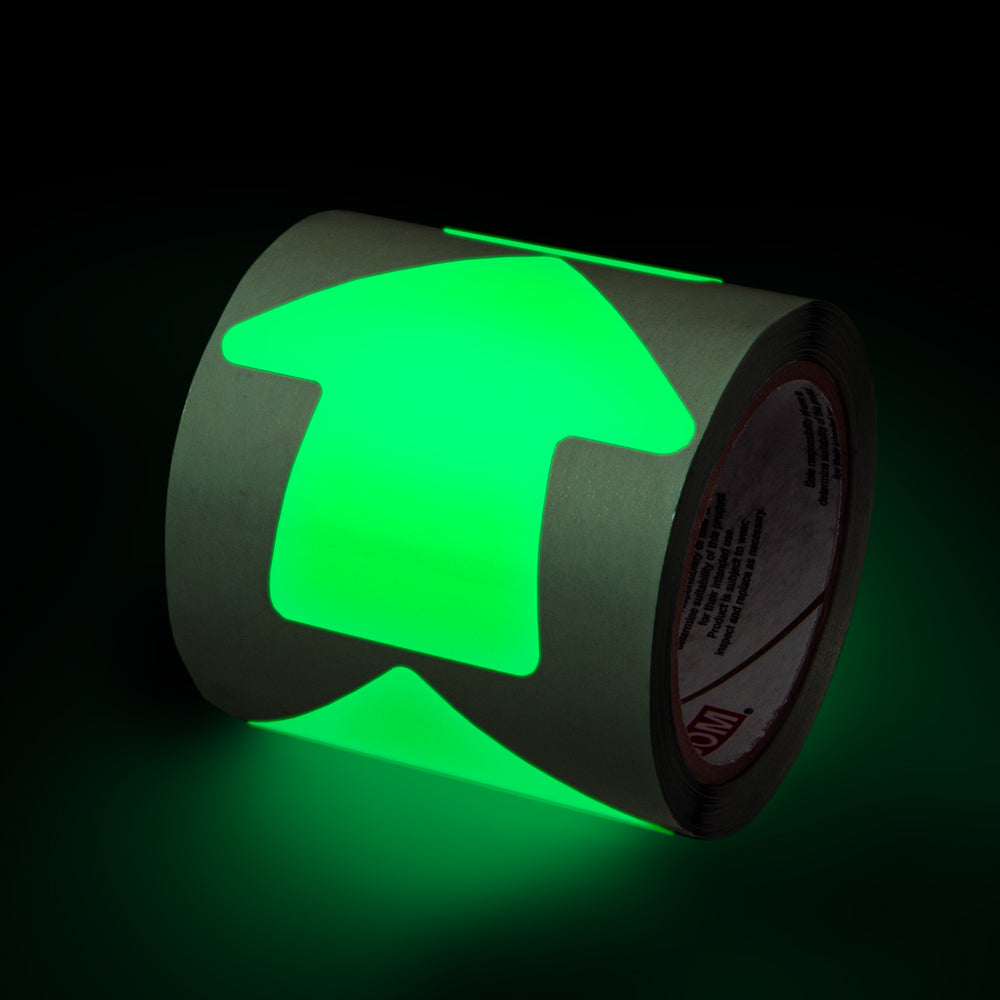 Glow-in-the-Dark Phololuminescent Adhesive Safety Tape Die Cut Shapes (100 /roll)