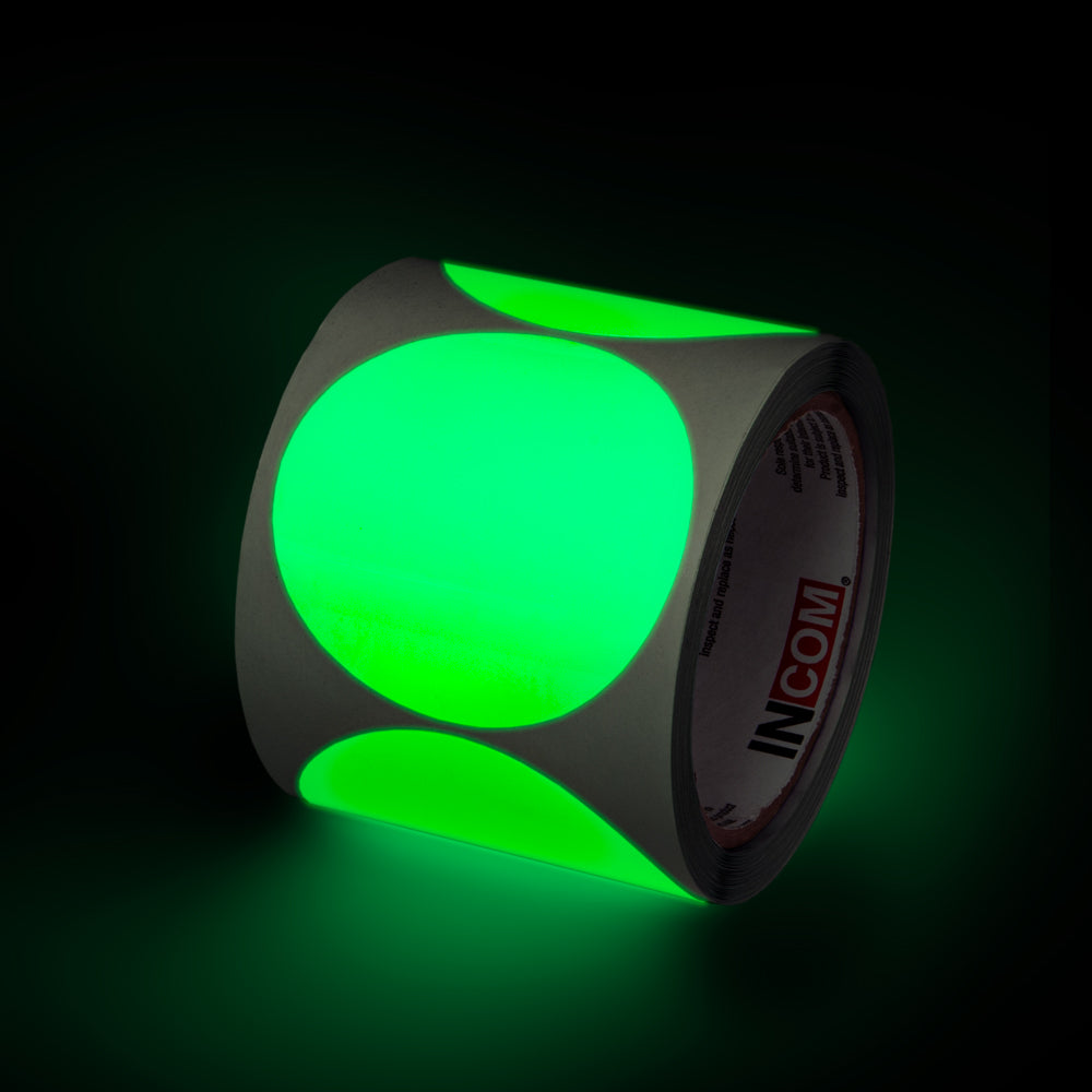 Glow-in-the-Dark Phololuminescent Adhesive Safety Tape Die Cut Shapes (100 /roll)