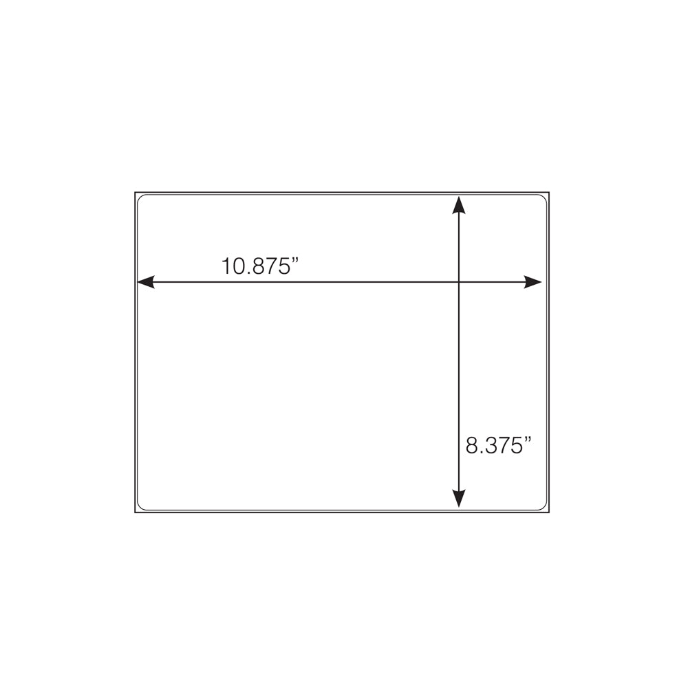 LBL1500DCV Blank VynMark™ Adhesive Printable Supplier Laser Labels 8.5 in x 11 in Rounded Corners
