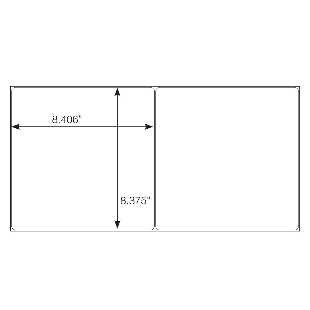 LBL2502DCV Blank VynMark™ Adhesive Printable Supplier Laser Labels 8.5 in x 17 in Rounded Corners (2 up)