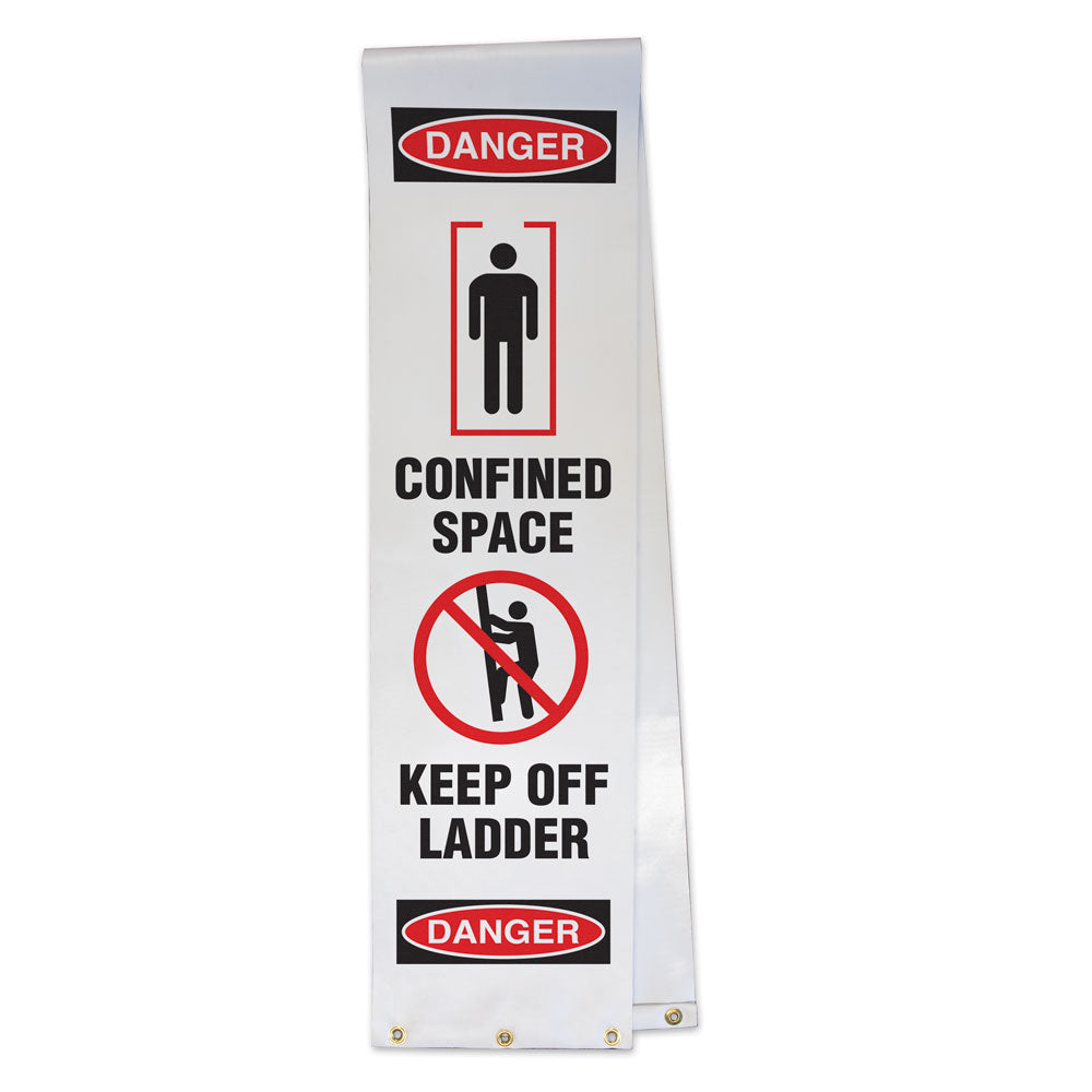 LADWR105 Ladder Barrier Danger OSHA Wrap (12 in x 90 in) CONFINED SPACE KEEP OFF LADDER
