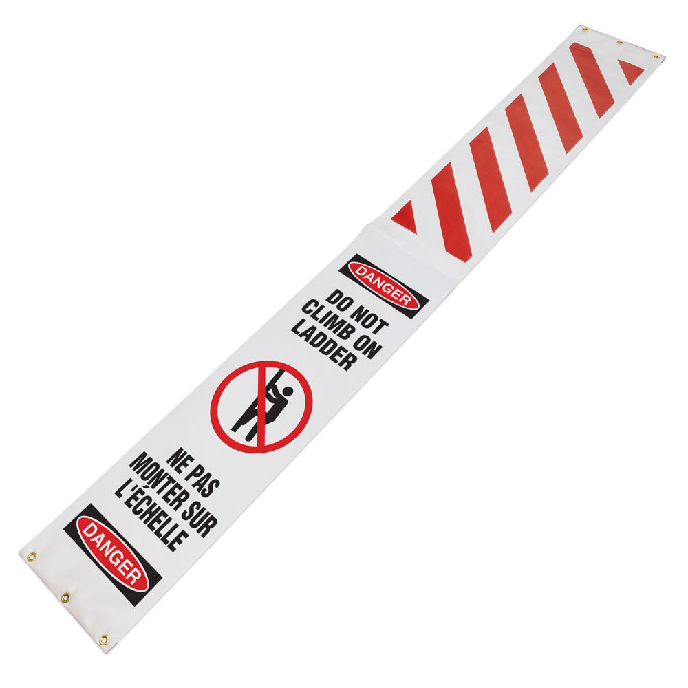 LADWR110 Ladder Barrier Danger OSHA Wrap (12 in x 90 in)DO NOT CLIMB ON LADDER NE PAS MONTER SUR L'ÉCHELLE Full Wrap
