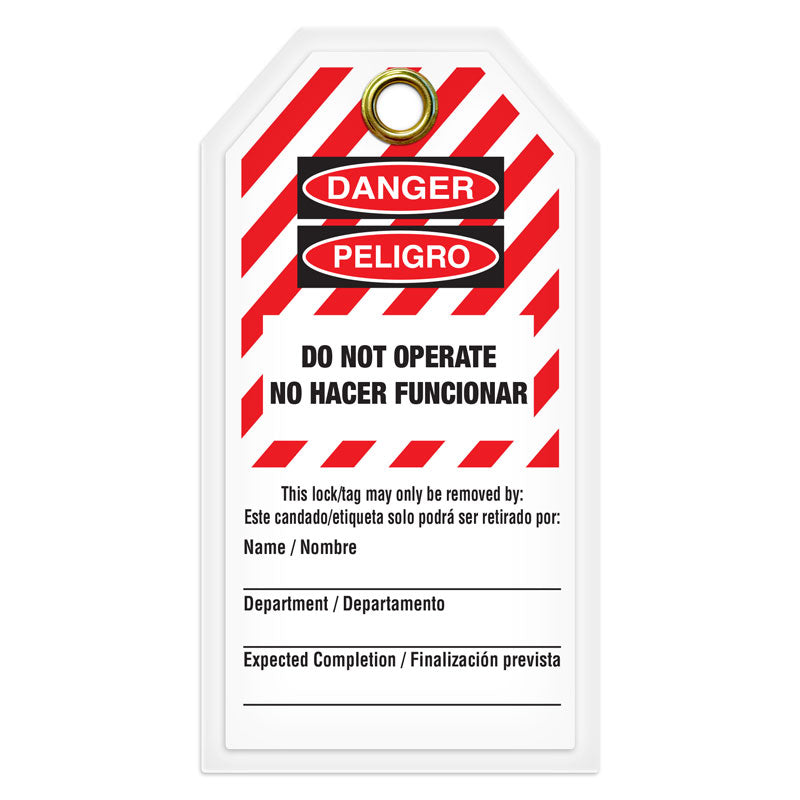 LT700TG DANGER DO NOT OPERATE Bilingual English/French Lockout/Tagout Heavy Duty Laminated DuraPly™ Safety Tag (3.375 in x 5.875 in) 12 /pkg