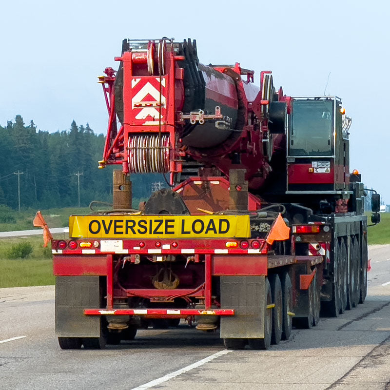 Yellow WIDE LOAD / OVERSIZE LOAD Double Sided Over-Dimensional Load Sign Banner